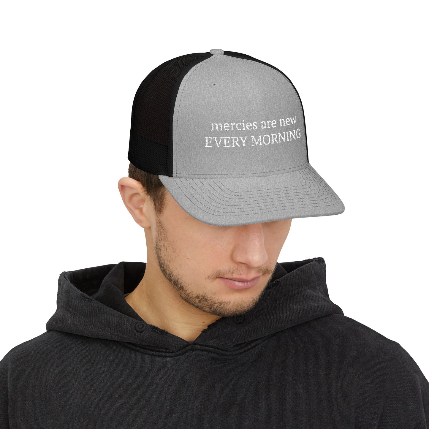 Inspirational Snapback Trucker Cap - "Mercies Are New Every Morning"