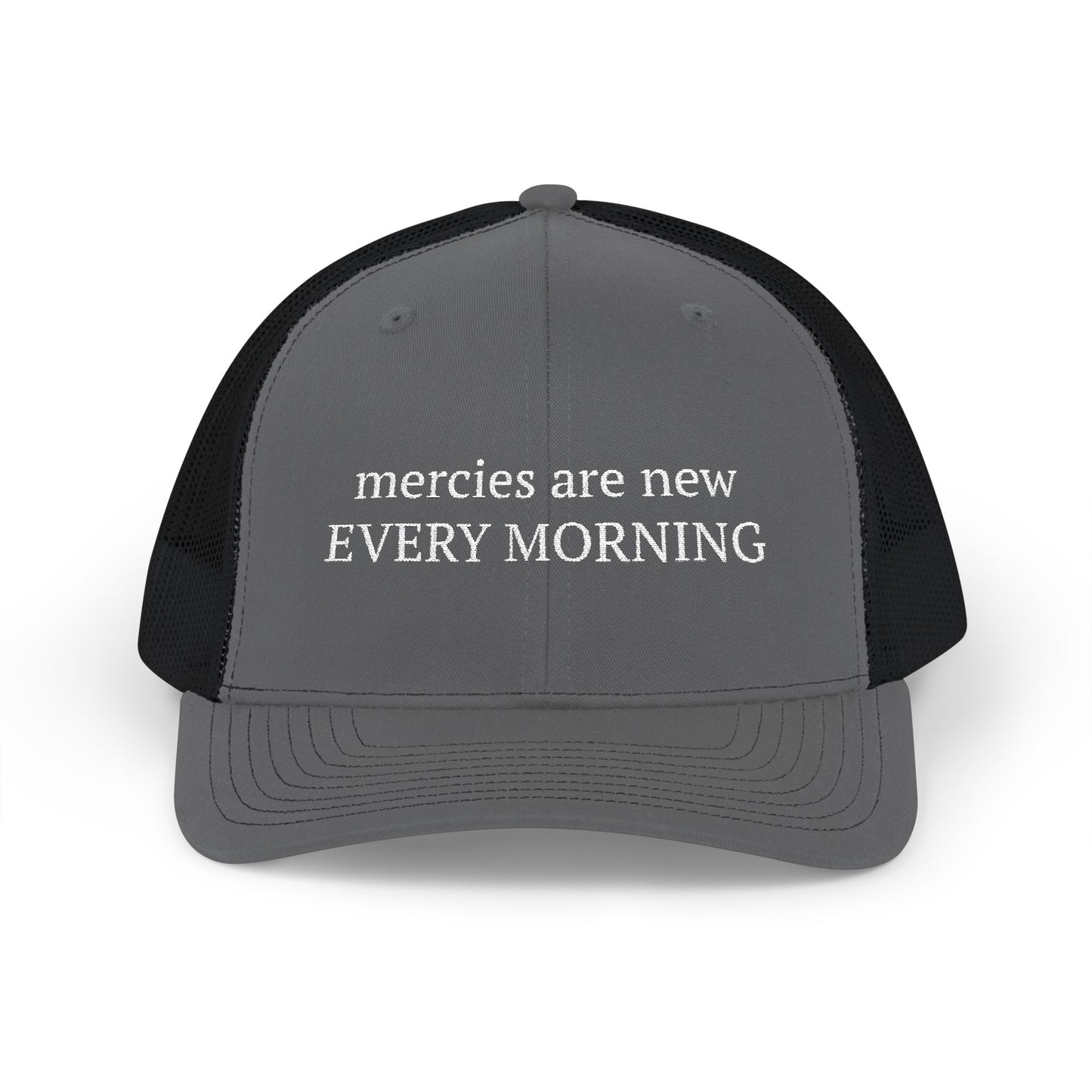 Inspirational Snapback Trucker Cap - "Mercies Are New Every Morning"