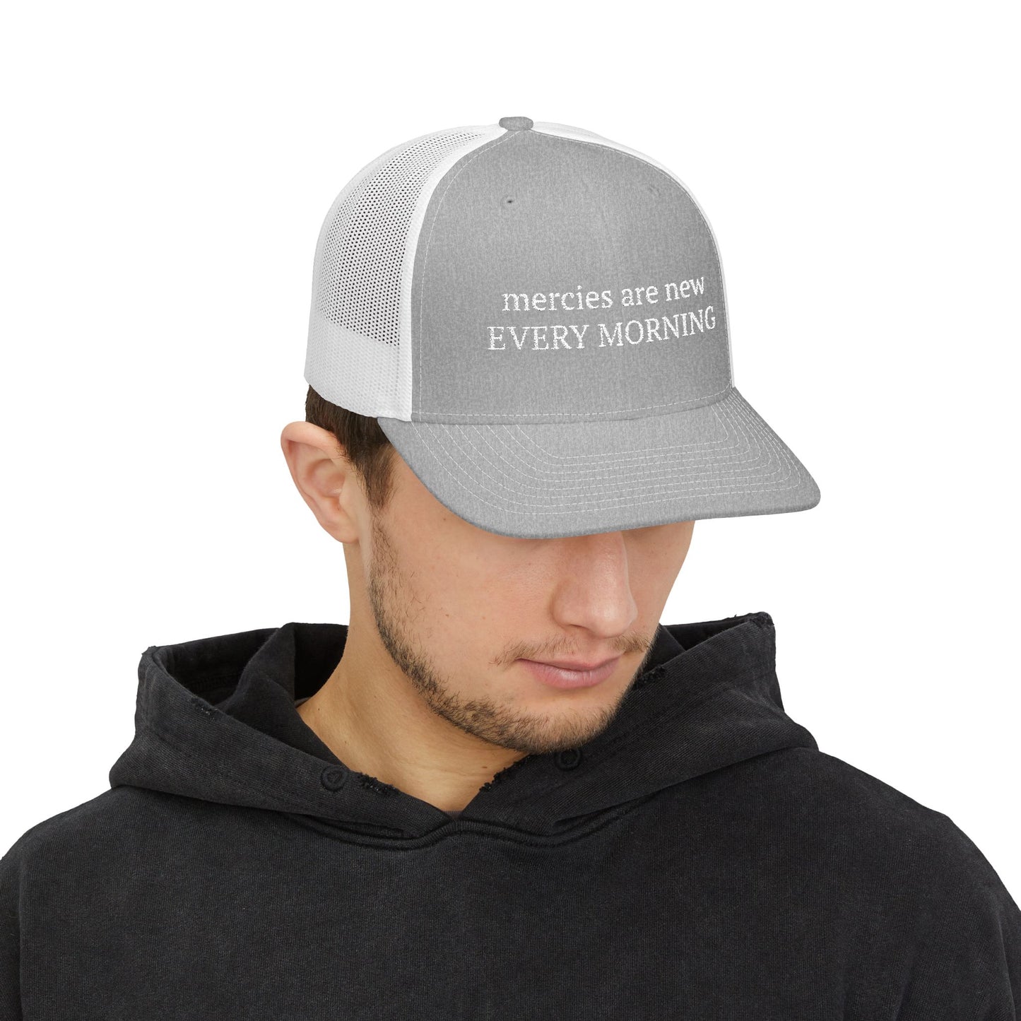 Inspirational Snapback Trucker Cap - "Mercies Are New Every Morning"