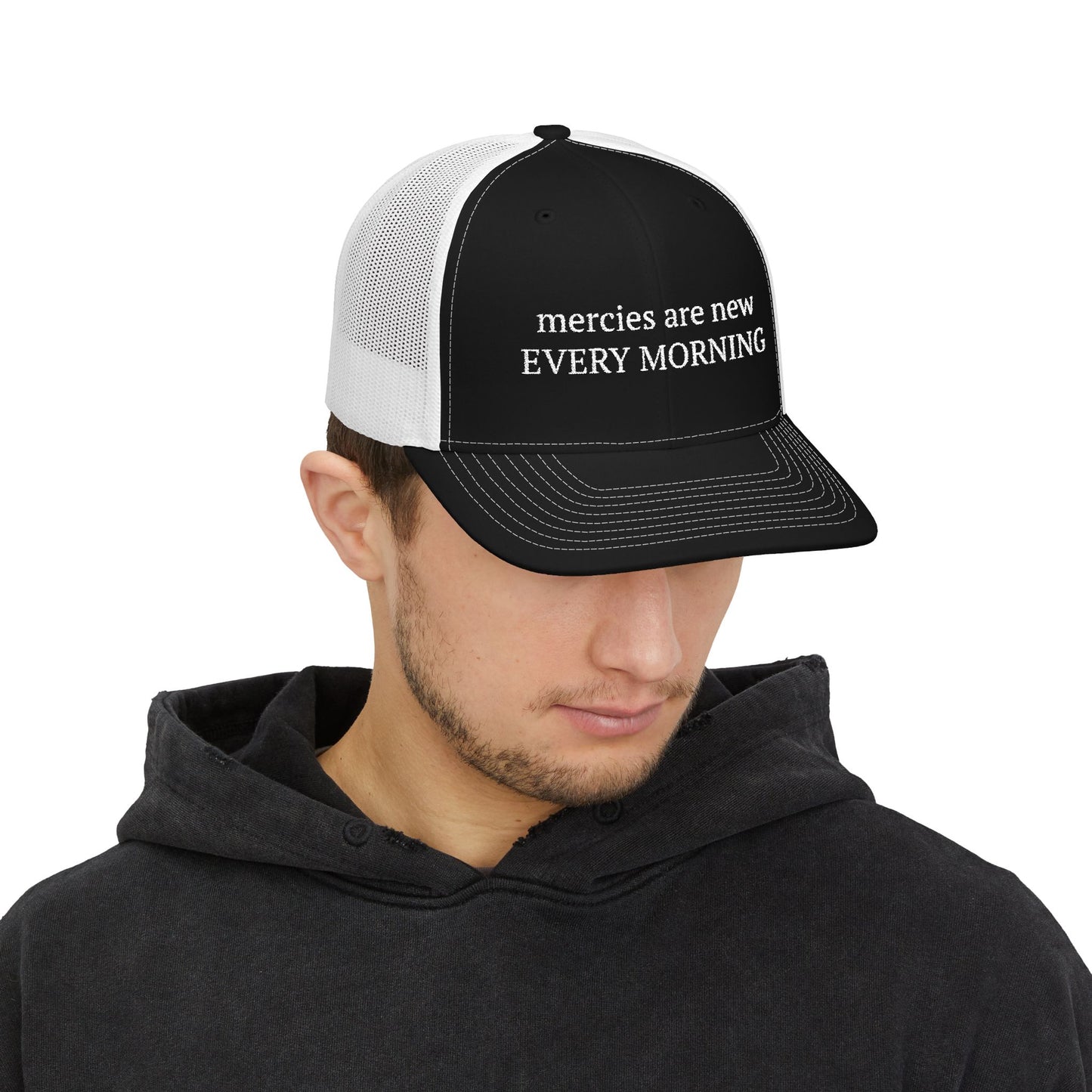 Inspirational Snapback Trucker Cap - "Mercies Are New Every Morning"
