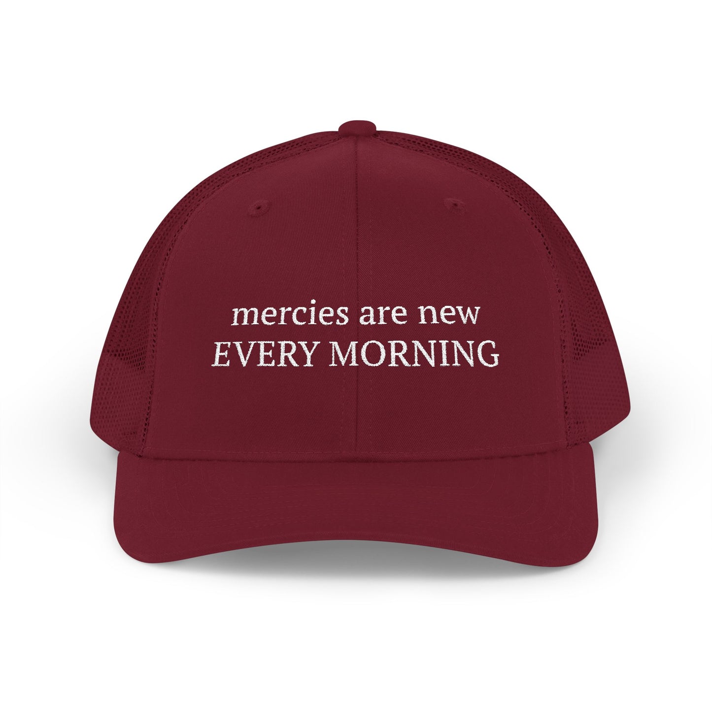 Inspirational Snapback Trucker Cap - "Mercies Are New Every Morning"