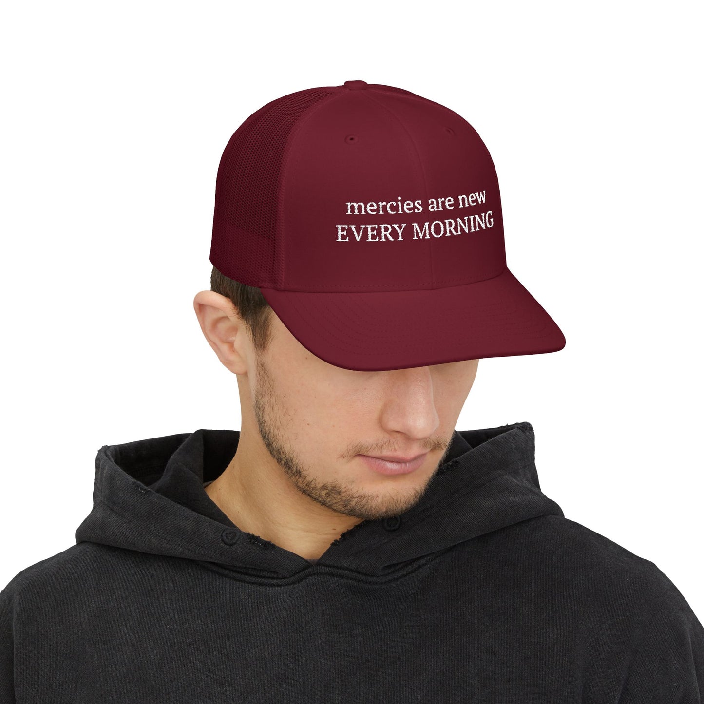 Inspirational Snapback Trucker Cap - "Mercies Are New Every Morning"