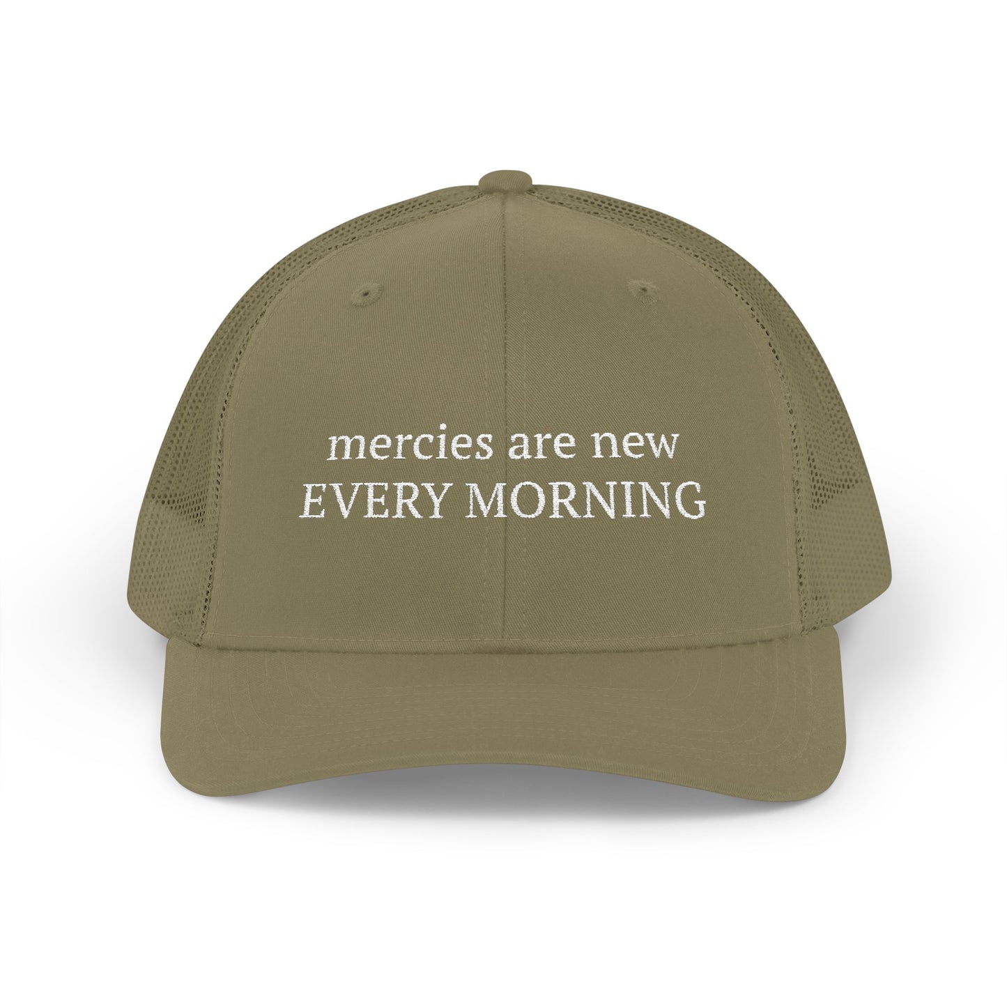 Inspirational Snapback Trucker Cap - "Mercies Are New Every Morning"