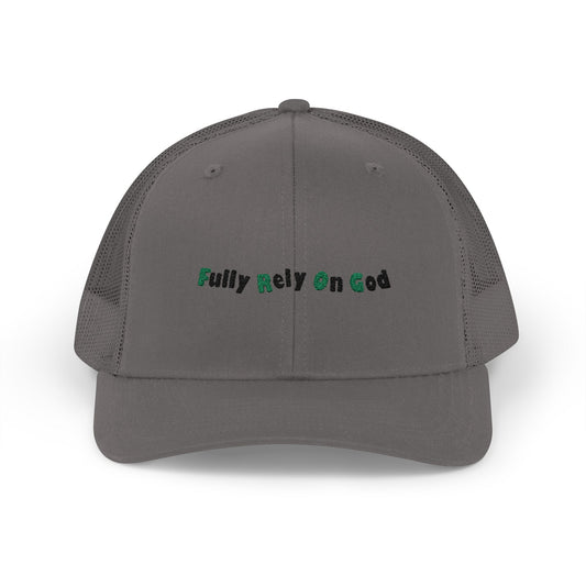 Faith-Inspired Snapback Trucker Cap - Fully Rely On God