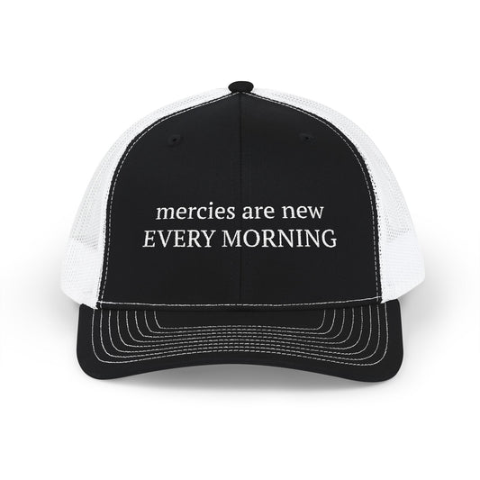 Inspirational Snapback Trucker Cap - "Mercies Are New Every Morning"
