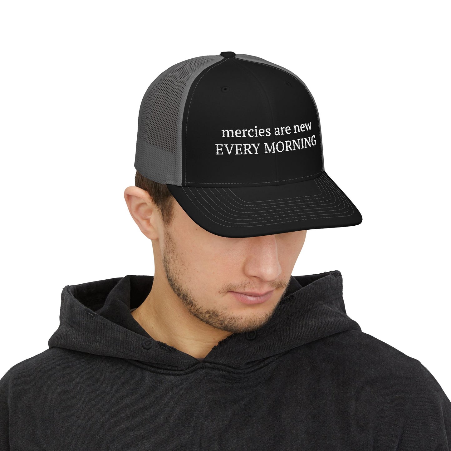 Inspirational Snapback Trucker Cap - "Mercies Are New Every Morning"